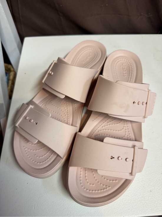 CROCS Shoes - CROCS Dual-Strap Slide Sandals in Blush Pink